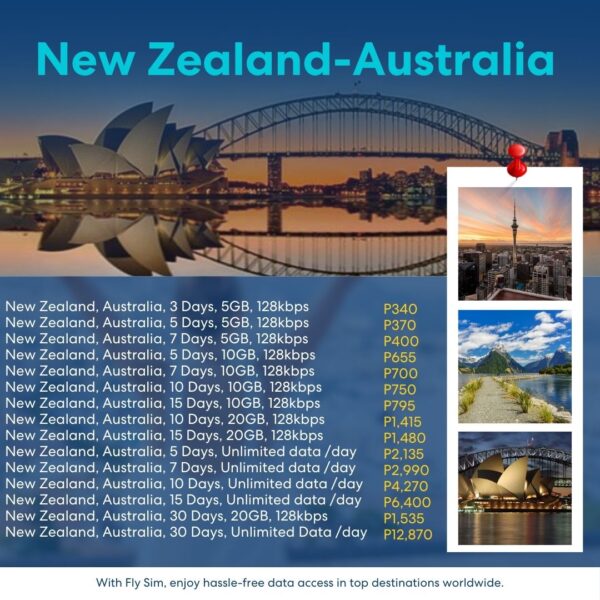 [Fly eSIM] New Zealand, Australia